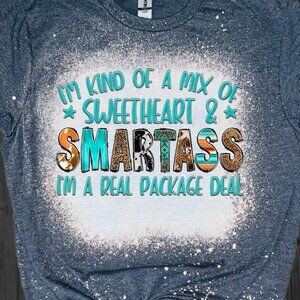 I'm a real package deal bleached tee